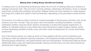 Makeup Artist: Crafting Beauty with Skill and Creativity