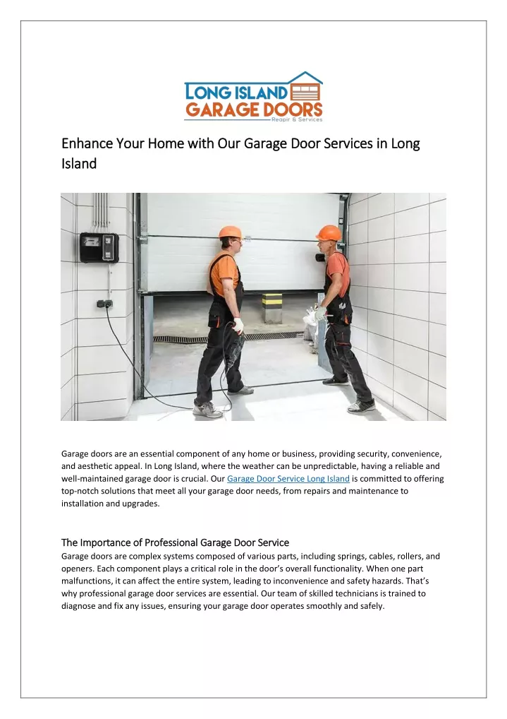 enhance your home with our garage door services