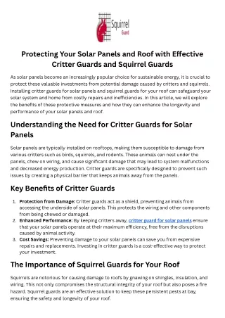 protecting your solar panels and roof with
