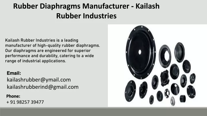 rubber diaphragms manufacturer kailash rubber