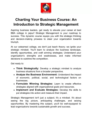 Charting Your Business Course_ An Introduction to Strategic Management