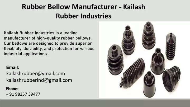 rubber bellow manufacturer kailash rubber