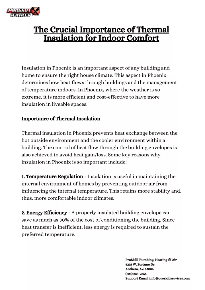 the crucial importance of thermal insulation