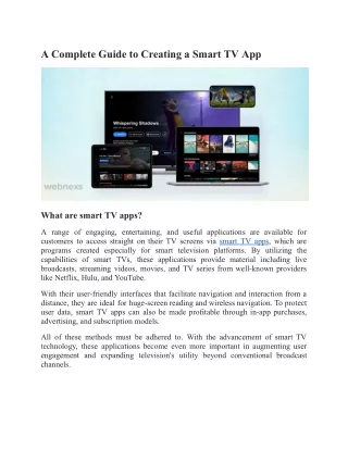 A Complete Guide to Create A Smart TV App