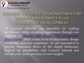 at connect infosoft we specialize in crafting