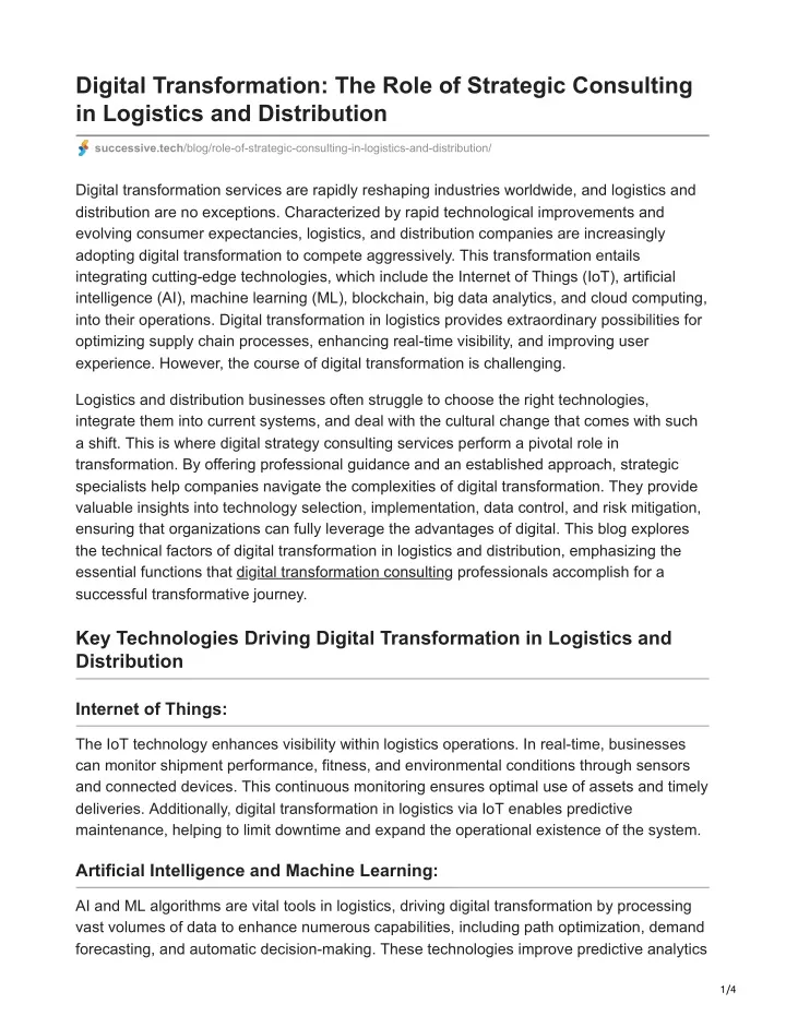 digital transformation the role of strategic