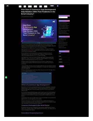 How Does E-Commerce App Development Help Retailers With Their Problems in the Retail Industry