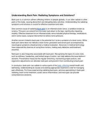 understanding back pain radiating symptoms