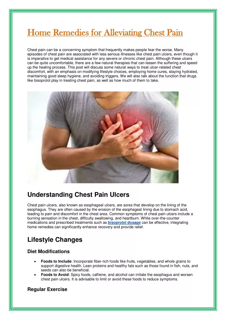 home remedies for alleviating chest pain home