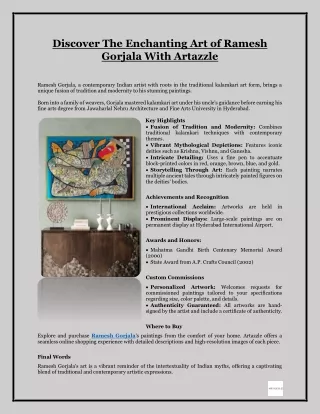 Discover The Enchanting Art Of Ramesh Gorjala With Artazzle