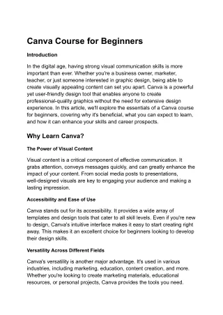Canva Course For Beginners