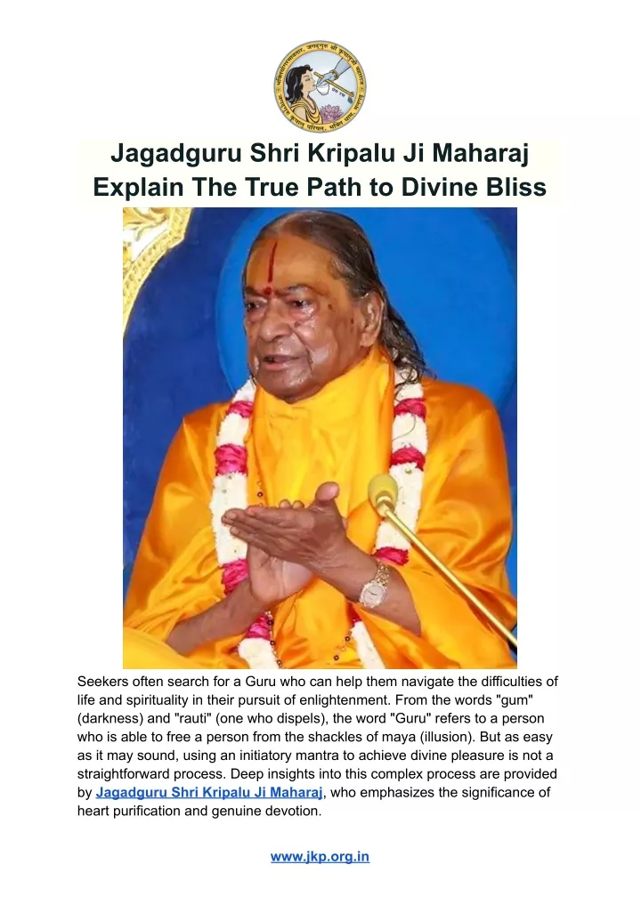 jagadguru shri kripalu ji maharaj explain