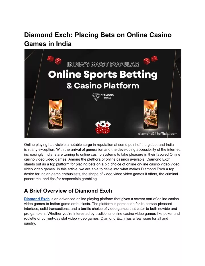 diamond exch placing bets on online casino games