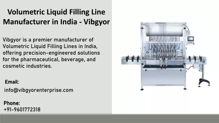 volumetric liquid filling line manufacturer