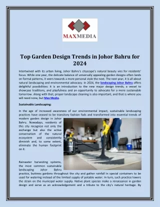 Top Garden Design Trends in Johor Bahru for 2024