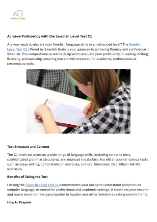 Achieve Proficiency with the Swedish Level Test C1