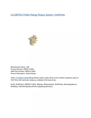 lg ebf62174902 range rotary switch hnkparts