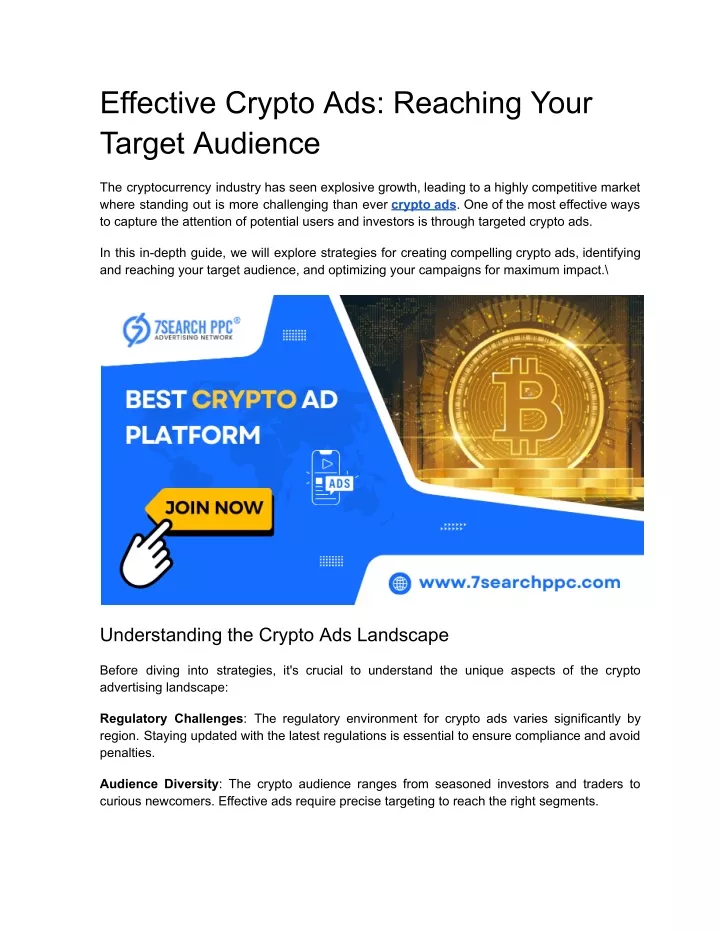 effective crypto ads reaching your target audience