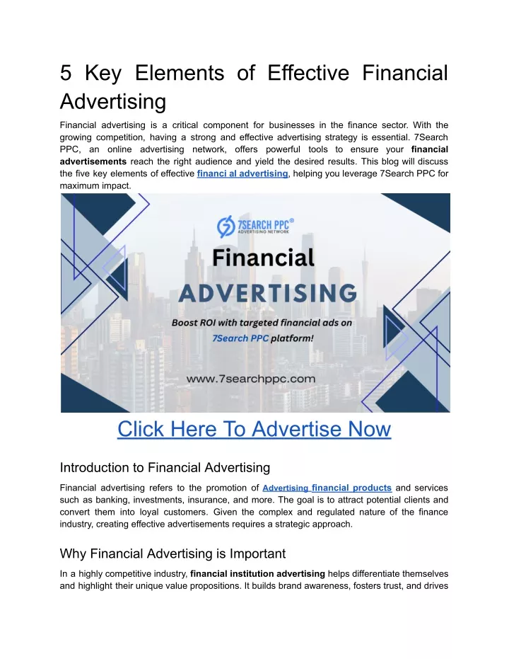 5 key elements of effective financial advertising