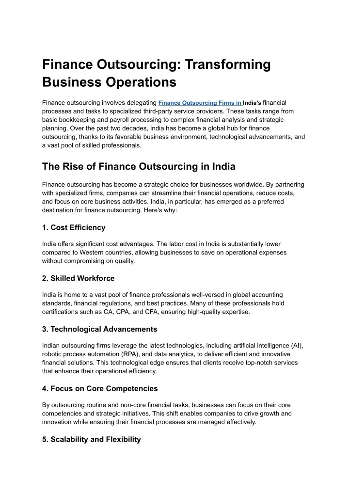 PPT - Finance Outsourcing Firms in India PowerPoint Presentation, free ...