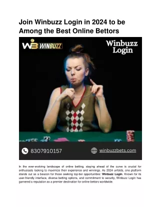 Winbuzz Bets: Bet Smart With Your Winbuzz Login