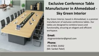 Exclusive Conference Table Manufacturer in Ahmedabad - Sky Green Interior