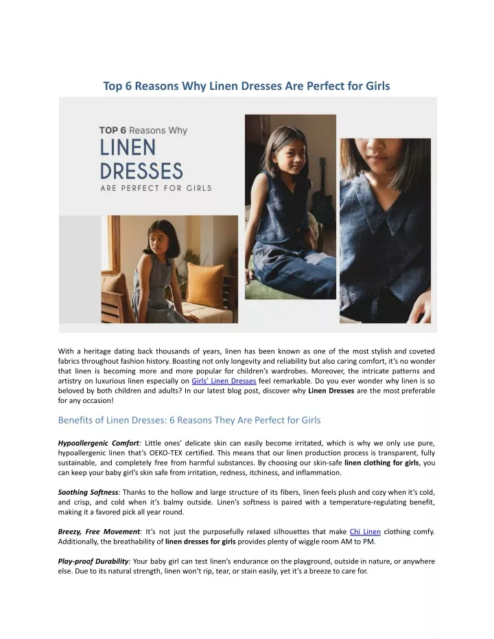 top 6 reasons why linen dresses are perfect