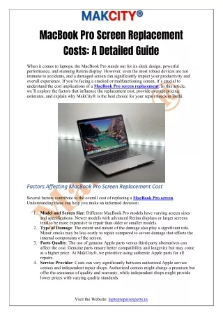 MacBook Pro Screen Replacement Costs- A Detailed Guide