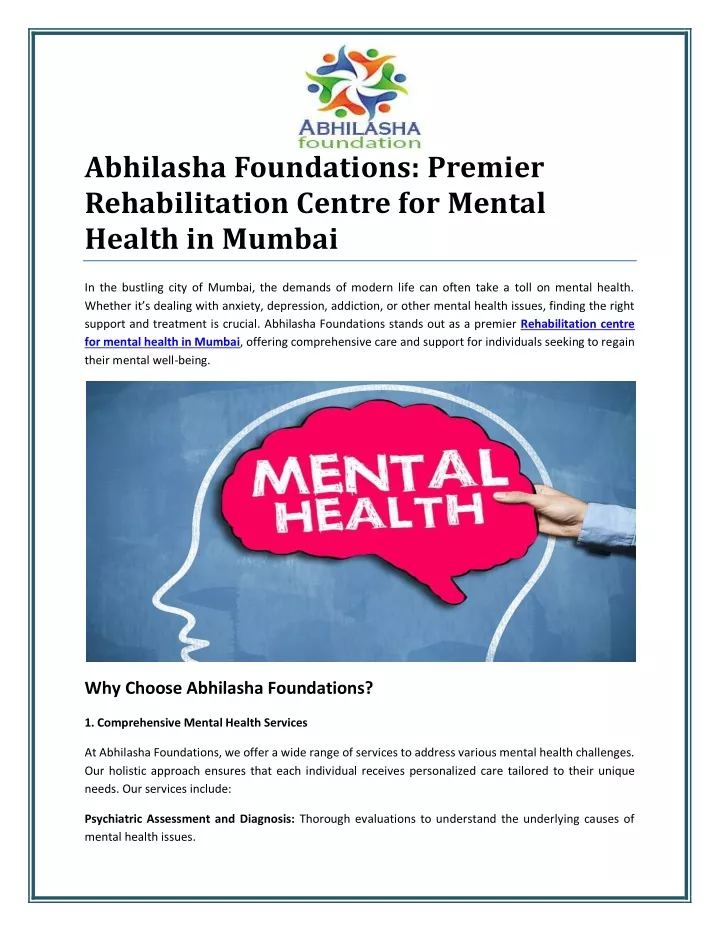 abhilasha foundations premier rehabilitation