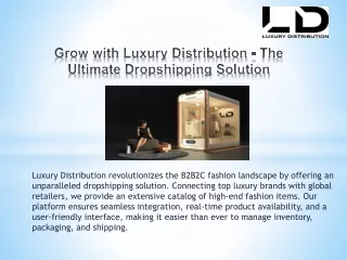 Grow with Luxury Distribution - The Ultimate Dropshipping Solution