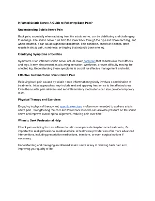 inflamed sciatic nerve a guide to relieving back