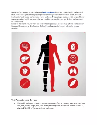Health Packages Near Gurgaon