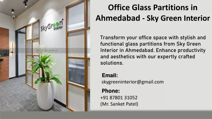 office glass partitions in ahmedabad sky green