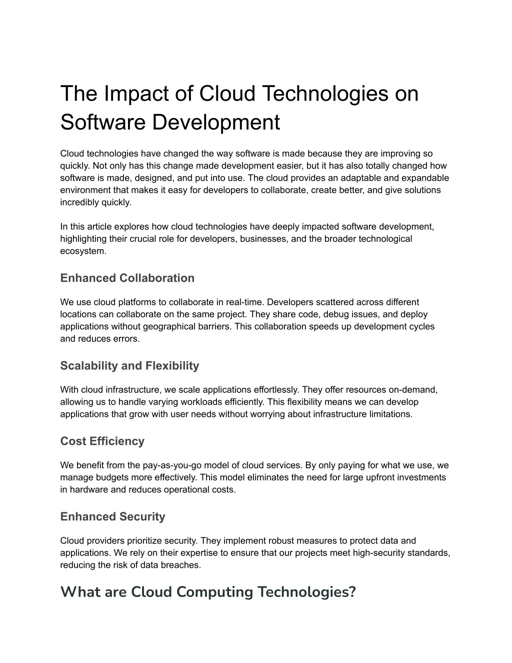 PPT - The Impact of Cloud Technologies on Software Development ...
