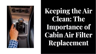 Cabin Air Filter Replacement