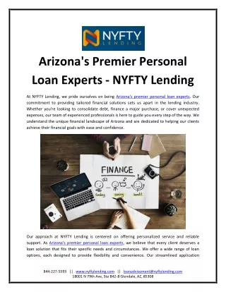 Arizona's Premier Personal Loan Experts - NYFTY Lending