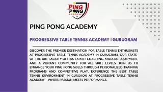 Progressive Table Tennis Academy | Gurugram