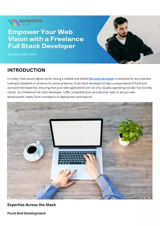 Empower Your Web Vision with a Freelance Full Stack Developer