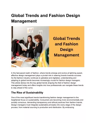 Global Trends and Fashion Design Management