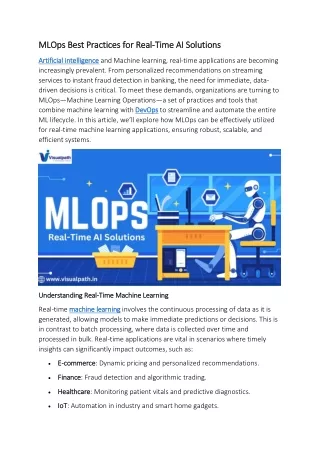 mlops best practices for real mlops best