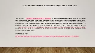 Flavors & Fragrances Market worth $37