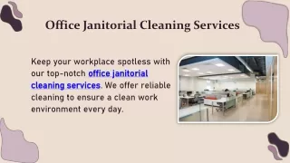 Office Janitorial Cleaning Services