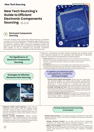 new tech sourcing s guide to efficient electronic
