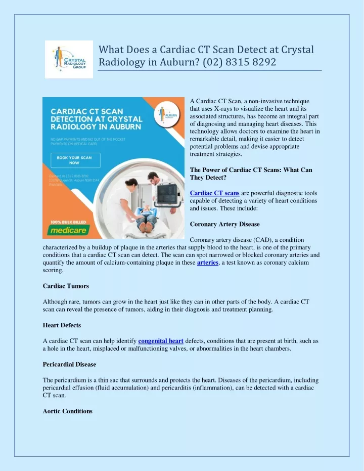 what does a cardiac ct scan detect at crystal