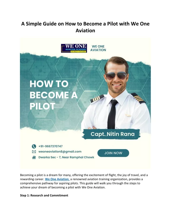 a simple guide on how to become a pilot with