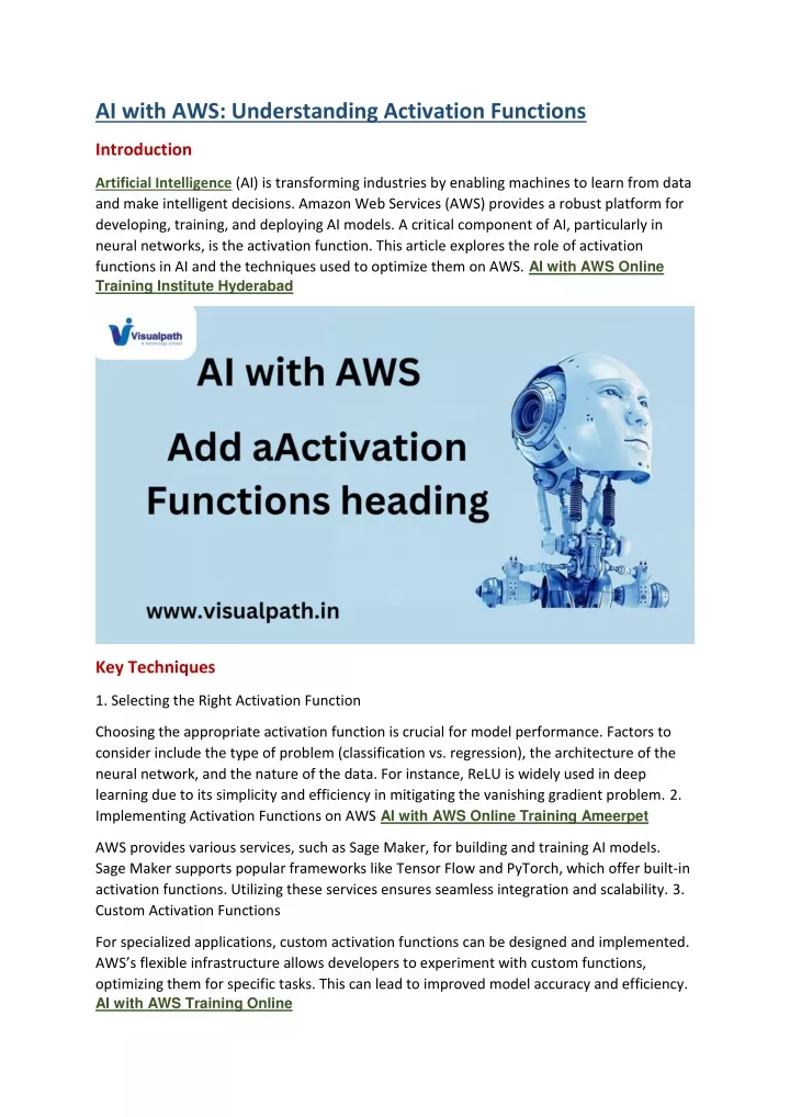 ai with aws understanding activation functions