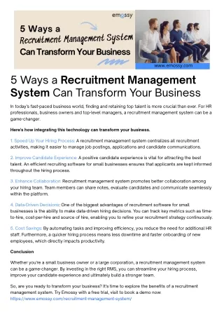 5 Ways a Recruitment Management System Can Transform Your Business