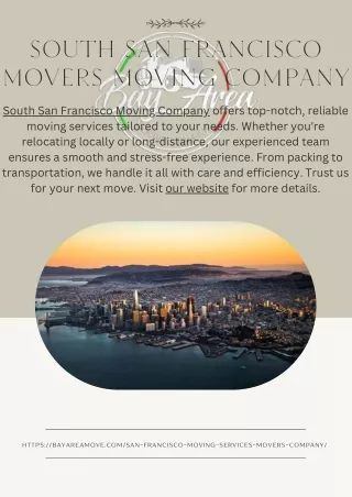 South San Francisco Movers Moving Company