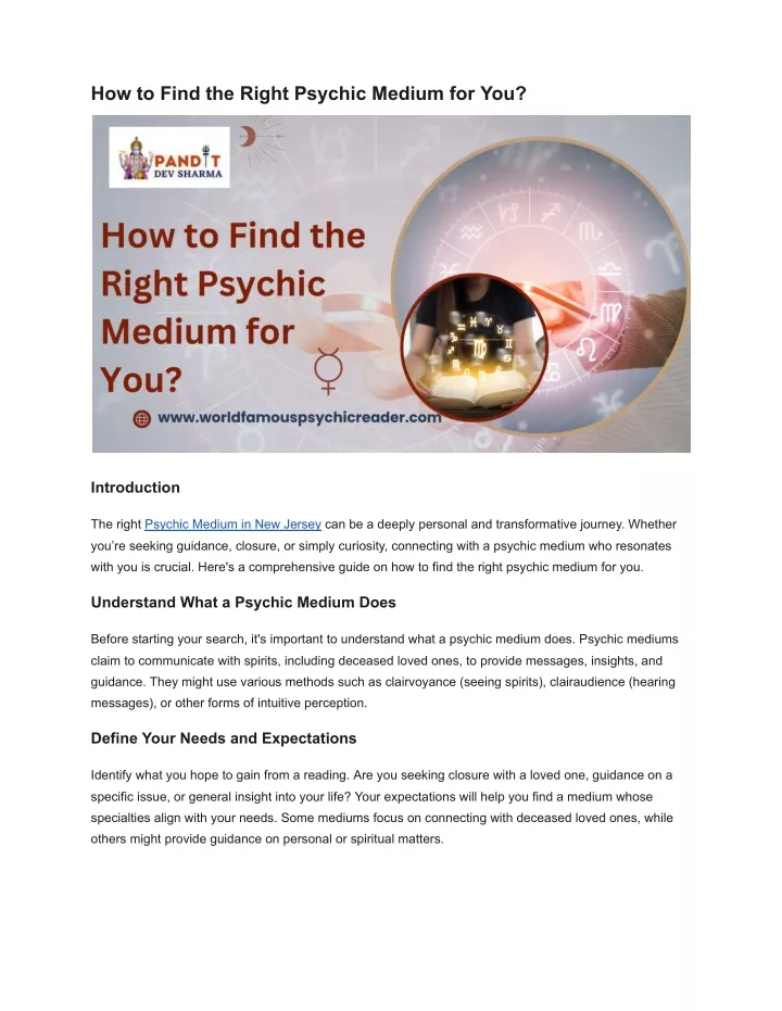 how to find the right psychic medium for you