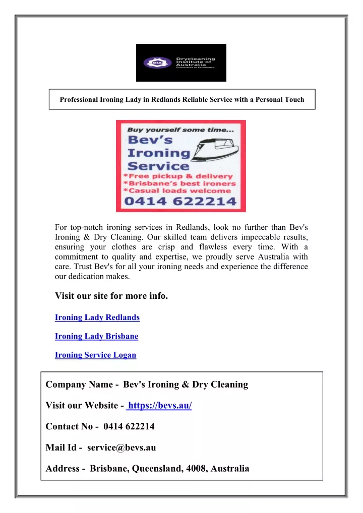 professional ironing lady in redlands reliable